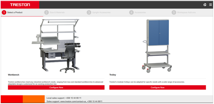 Select product you like to configure