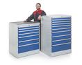 Treston's heavy drawer units with a man. Functional and ergonomic. Drawer max load up to 200 kg.